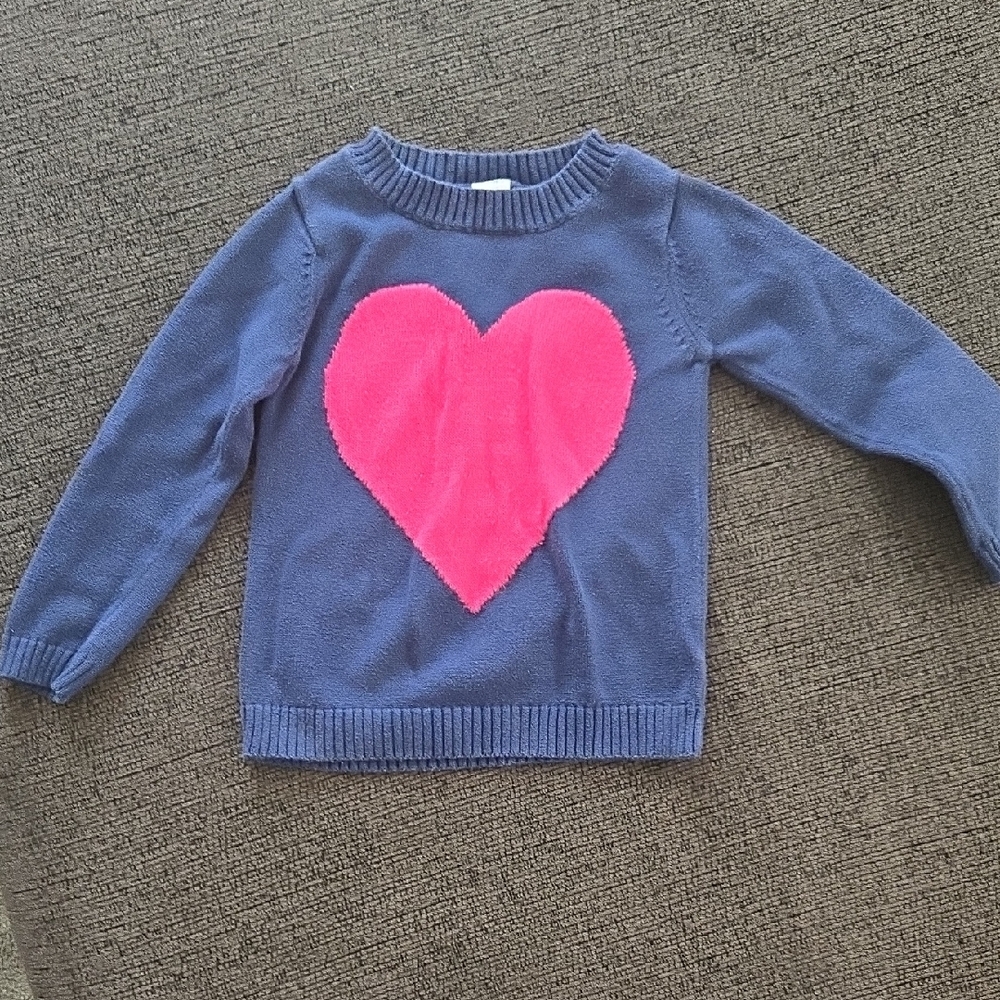 Blue Sweater with Pink Heart